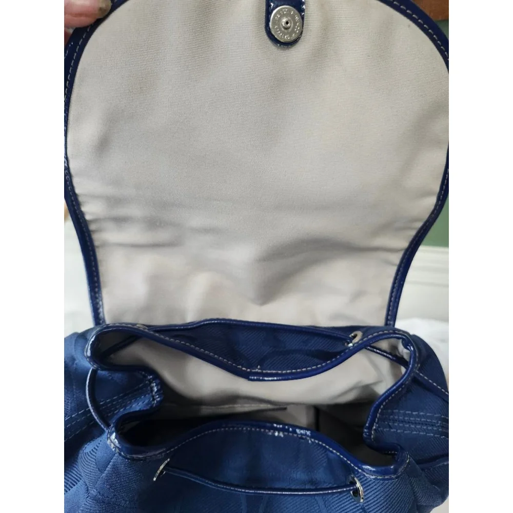 Coach Blue Signature C Canvas Backpack One Size
